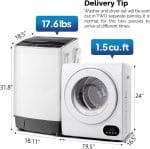 ROVSUN 17.6LBS Full Automatic Washing Machine and 1.5CuFt Portable Clothes Dryer Set, Compact Laundry Washer and Dryer Combo Set with Stainless Steel Inner Tub, for Apartment, Dorms, Home - Image 3