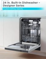 BLACK+DECKER 24" Designer Series Built-In Dishwasher, 14-Place Setting Capacity with Stainless Steel Tub, 6 Wash Programs and Smart Wash System, Low Noise, ENERGY STAR Certified, BDW400MS - Image 3