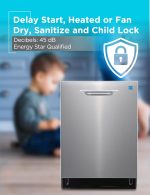 BLACK+DECKER 24" Designer Series Built-In Dishwasher, 14-Place Setting Capacity with Stainless Steel Tub, 6 Wash Programs and Smart Wash System, Low Noise, ENERGY STAR Certified, BDW400MS - Image 4