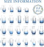 22 Pack Bud Vase in Bulk - BEAHOT Blue Flower Vases for Wedding Decorations, Glass Vase for Table Decorations, Small Vase for Home, Mother's Day, Centerpieces, Party, Office (Blue Gradient) - Image 3