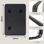 Sweetcrispy Black Bathroom Vanity Mirror for Wall, 22x30 Inch Metal Framed Wall Mirror Farmhouse Rectangle, Anti-Rust, Tempered Glass, Hangs Horizontally or Verticall - Image 3