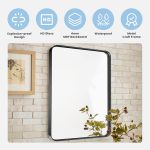 Sweetcrispy Black Bathroom Vanity Mirror for Wall, 22x30 Inch Metal Framed Wall Mirror Farmhouse Rectangle, Anti-Rust, Tempered Glass, Hangs Horizontally or Verticall - Image 4