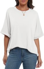 ANRABESS Womens Tops Oversized T Shirts Short Sleeve Crewneck Summer Casual Loose Basic Tee Shirt 2025 Trendy Fashion Clothes - Image 4