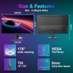 SANSUI Curved Monitor 24 inch 100Hz USB Type-C Computer Monitor with Built-in Speakers- MPRT 1ms,Adaptive Sync,HDR,1500R,VESA 75x75mm Compatible, for Home and Office(ES-24C1) - Image 5