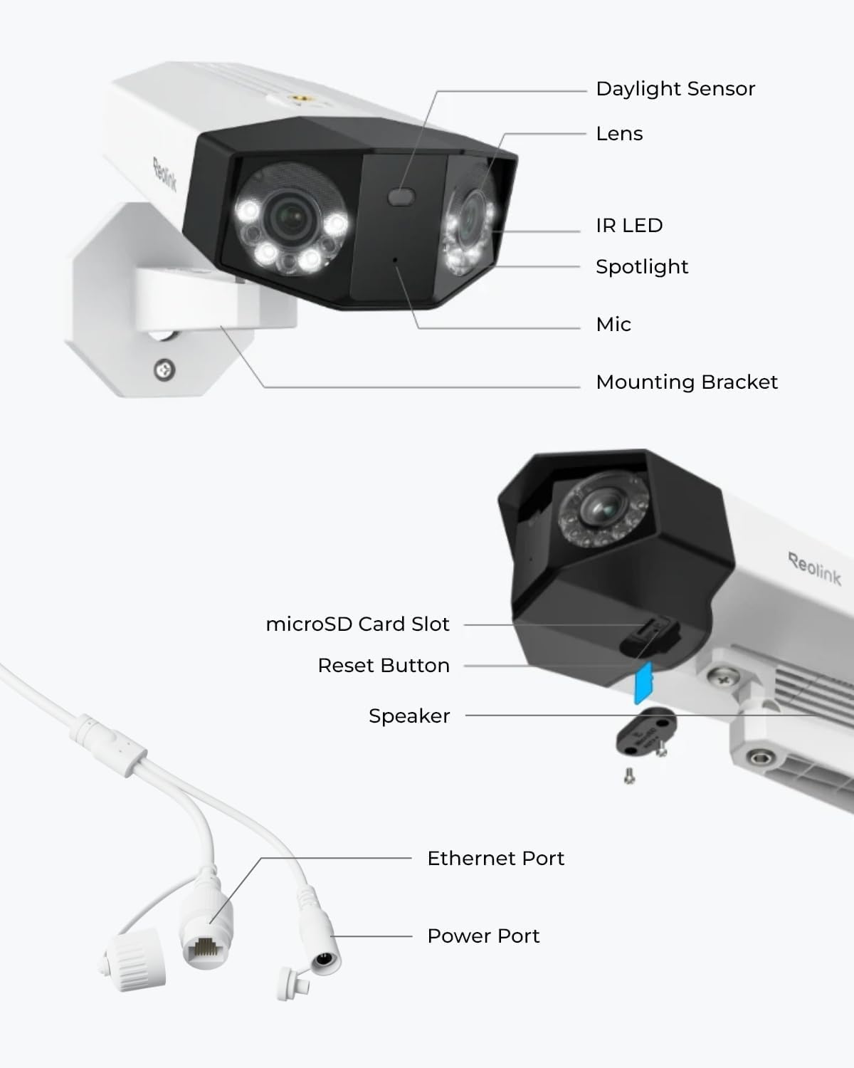 REOLINK Duo 3 PoE 16MP UHD Dual-Lens PoE Security Camera with 180° Panoramic View, Motion Track, F1.6 Color Night Vision, Person/Vehicle/Animal Detection, 2 Way Talk, Supports 24/7 Recording - Image 3