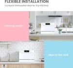 COMFEE’ Portable Mini Dishwasher, Energy Star, Countertop, 6 Place Settings, with 8 Washing Programs, Speed, Baby-Care, ECO& Glass, Dish Washer for Dorm, RV& Apartment, White - Image 3