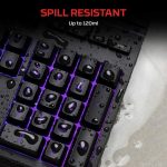 HyperX Alloy Core RGB – Membrane Gaming Keyboard, Comfortable Quiet Silent Keys with RGB LED Lighting Effects, Spill Resistant, Dedicated Media Keys, Compatible with Windows 10/8.1/8/7 – Black - Image 3