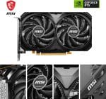 MSI GeForce RTX 4060 Ventus 2X Black 8G OC Gaming Graphics Card - 8GB GDDR6X, PCI Express Gen 4, 128-bit, 3X DP v 1.4a, HDMI 2.1a (Supports 4K & 8K HDR) - Image 3