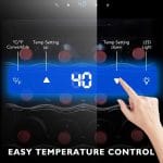 24 Bottle Mini Fridge, Small Freestanding Wine Cooler Refrigerator for Red and White with 40-66F Digital Temperature Control Glass Door - Image 4