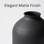 Large Black Vase for Flowers Decor Living Room - 8.6in Tall, Matte Black Arlo Vase for Dining Coffee Table Centerpieces, Wabi Sabi Decor, Big Decorative Modern - Image 5