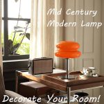 Mushroom Lamp for Bedroom,Mid Century Modern Lamp for Nightstand, Dimmable Retro Egg Tart Bedside Small Lamps,Unique Home Mushroom Decor Aesthetic Cute Table Lamps for Living Room (Orange) - Image 3