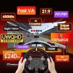 SANSUI 34 Inch 240Hz Ultrawide Curved Gaming Monitor UWQHD 3440×1440, 21:9 2K Curved Monitor 1500R,HDR400,Fast VA, PIP/PBP,AI Crosshair,AIPQ(Visual Enhance),MPRT 1ms,HDMI2.1*2,DP1.4*2(DP Cable Incl.) - Image 3