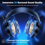 Fachixy FC-200 Wireless Gaming Headset with Mic for PS5, PS4 - Bluetooth 5.4 & 2.4GHz Gaming Headphones with Low Latency, 50-Hrs Battery Foldable Gamer Headset for Laptop, Switch and Mobile - Image 3