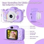 Upgraded 48MP Kids Camera for Girls Boys 3-12, Video Selfie Camera-Christmas Birthday Gift for Toddler, HD Digital Camera Toy for Child with 32GB SD Card & Silicone Cover (Purple) - Image 5