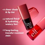 e.l.f. Sheer For It Blush Tint, Multi-Use, Long-Lasting Lip & Cheek Makeup, Creates A Natural Flush Finish, Vegan & Cruelty-Free, Left On Red - Image 3