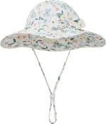 Baby Girl Sun Hat Infant Summer Beach Hats with UPF 50+ Toddler with Wide Brim Strap Outdoor Bucket Hat - Image 3