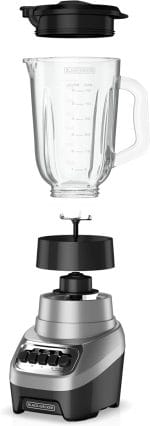 BLACK+DECKER PowerCrush Multi-Function Blender with 6-Cup Glass Jar, 4 Speed Settings, Silver - Image 3