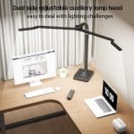 Office Home Desk Lamp,24W Super Bright Eye-Care Desk Lamp,Adjustable Gooseneck Office LED Task Light with Soft Non-Glare Lighting,Suitable for Studying,Reading (Black) (Plus) - Image 3