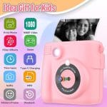 Instant Print Camera for Kids, Christmas Birthday Gifts Girls Boys Age 3-12, HD Digital Video Cameras Toddler, Portable Toy 3 4 5 6 7 8 9 10 Year Old Girl with 32GB SD Card-Pink - Image 3