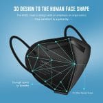 WWDOLL KN95 Face Mask 25 Pack, 5-Layers Breathable KN95 Masks, Black - Image 3