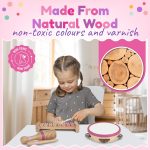 Stoie’s Wooden Music Set Pink Sensation, Montessori Musical Instruments for Toddlers 3-9 with Xylophone, Tambourine and Maracas, Educational Development and Creativity, Baby Musical Instruments - Image 5