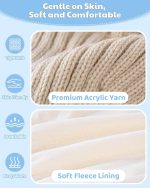 3 Pack Baby Beanie Hats with Earflaps, 2 Size Baby Winter Hat for Infant Toddler Kids, Fleece Lined Knit Hat for Girls Boys - Image 3