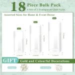 Glass Cylinder Vase Set of 18 for Centerpieces, 4,4.7,6 inch Tall Clear Vase Bulk Floating Candle Holder for Wedding Table Home Décor and Party - Image 3