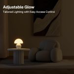 Mushroom Lamp Table Lamp for Bedroom,Desk Bedside Small Lamps for Living Room Night Stands,Mushroom Decor Cute Mini Modern Mid Century Lamps,Unique Aesthetic Home Living Room Decor(White) - Image 3