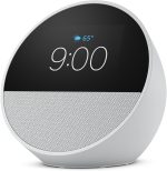 Amazon Echo Spot (newest model), Great for nightstands, offices and kitchens, Smart alarm clock with Alexa, Glacier White - Image 3