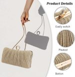 jessie Clutch Purse for Women Pleated Glitter Evening Bag for Crystal Bridal Wedding Party with Rhinestone - Image 3