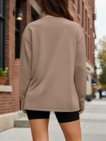 Trendy Queen Womens Oversized Long Sleeve T Shirts 2025 Basic Crewneck Tee Fall Tops Casual Workout Y2K Clothes - Image 4