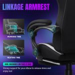 GTRACING Gaming Chair with Foot Rest & Racing Style RGB LED Lights, Breathable Fabric for Home Office Desk, Ergonomic High Back Computer Chair with Headrest & Lumbar Support, RGB Black - Image 4