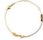 18K Gold Initial Bracelet with Cubic Zirconia for Women, Adjustable Link Chain Bracelet, Trendy Personalized Jewelry Gift - Image 2