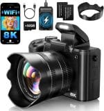 8K Digital Cameras for Photography - Autofocus 88MP WiFi Profession Camera with Dual-Lens - 16X Digital Zoom Photography Camera for YouTube with Lens Hood, Touch Screen, 2 Batteries & Charging Stand - Image 2