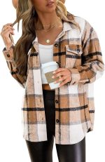 AUTOMET Womens Fall Outfits Fashion Clothes Shackets Flannel Plaid Button Down Long Sleeve Shirts Jackets - Image 2