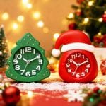 AYRELY® Christmas Alarm Clock Gift Set – 2 Silent Analog Clocks (Santa Hat & Christmas Tree), Ready-to-Gift Holiday Edition for Kids & Family, with Festive Gift Box - Image 2