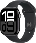 Apple Watch Series 10 [GPS 46mm case] Smartwatch with Jet Black Aluminum Case with Black Sport Band - M/L. Fitness Tracker, ECG App, Always-On Retina Display, Water Resistant - Image 2