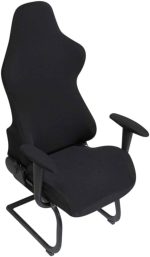 BTSKY Ergonomic Office Computer Game Chair Slipcovers Stretchy Polyester Covers for Reclining Racing Gaming Gaming Chair Black (No Chair) - Image 2