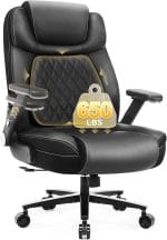 Big and Tall Office Chair, 650lbs Capacity Wide Office Chair for Heavy People, Ergonomic High Back Office Chair with Upgraded Quiet Rubber Wheel, 5D Flip Arms - Image 2