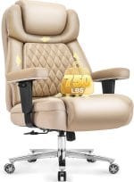 Big and Tall Office Chair 750lbs,Heavy Duty Office Chairs with Dual Rubber Wheels,Extra Wide Desk Chair,Adjustable Ergonomic Lumbar Support,High Back Rocking Computer Chair for Heavy People - Image 2