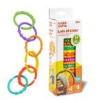 Bright Starts Lots of Links Rings Toys for Stroller or Carrier Seat, BPA-Free, Ages 0 Months Plus, Multicolor, 24 Count - Image 2