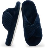 Chantomoo Slippers for Women Memory Foam House Bedroom Corduroy Bow Crossbands Slide Slipper Shoes Comfy Trendy Gift Slippers - Image 2
