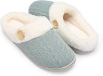 Chantomoo Womens Slipper Warm Comfy Memory Foam House Slippers Knitted Shoes Faux Fur Lined Anti-Skid Rubber Sole Bedroom Cozy Indoor Outdoor Slippers - Image 2
