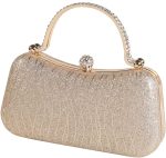 Covelin Evening Bag Sparkling Frosted Purses for Women Lady Shiny Party Elegant Handbag Wedding Bag with Chain - Image 2