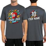 Custom Sport Performance T-Shirt, 100% Polyester, Moisture-Wicking, Personalized with Your Design, Printed in The USA - Image 2