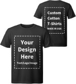 Custom T Shirts for Men Women Personalized Tee Shirts Your Photo/Text/Logo Customized Cotton Tee Front Back - Image 2