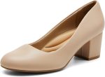 DREAM PAIRS Women's Pumps Low Chunky Block Heel Dress Shoes Closed Round Toe Comfortable Heels - Image 2