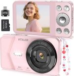 Digital Camera, Autofocus 48MP 4K Camera for Photography with 32GB Card, Portable Compact Point and Shoot Digital Camera for Teens Adult Beginner Kids with Metal Shell, 2000 mAh Battery - Image 2