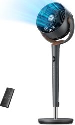 Dreo Fan for Bedroom, 120° Oscillating Standing Fans, Quiet Floor Fan with DC Motor, 100ft Pedestal Fans for Room, 9 Speeds, 4 modes, 20dB, 120° Manual Vertical, 37-42" Adjustable Height, 9H Timer - Image 2