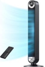 Dreo Tower Fan for Bedroom, Upgraded DC 9 Speeds 25dB Ultra-Quiet Floor Fan, 90° Oscillating Fans with 28ft/s Velocity, 12H Timer, Standing Fan, Bladeless Fan Powerful for Home Office Room - Image 2